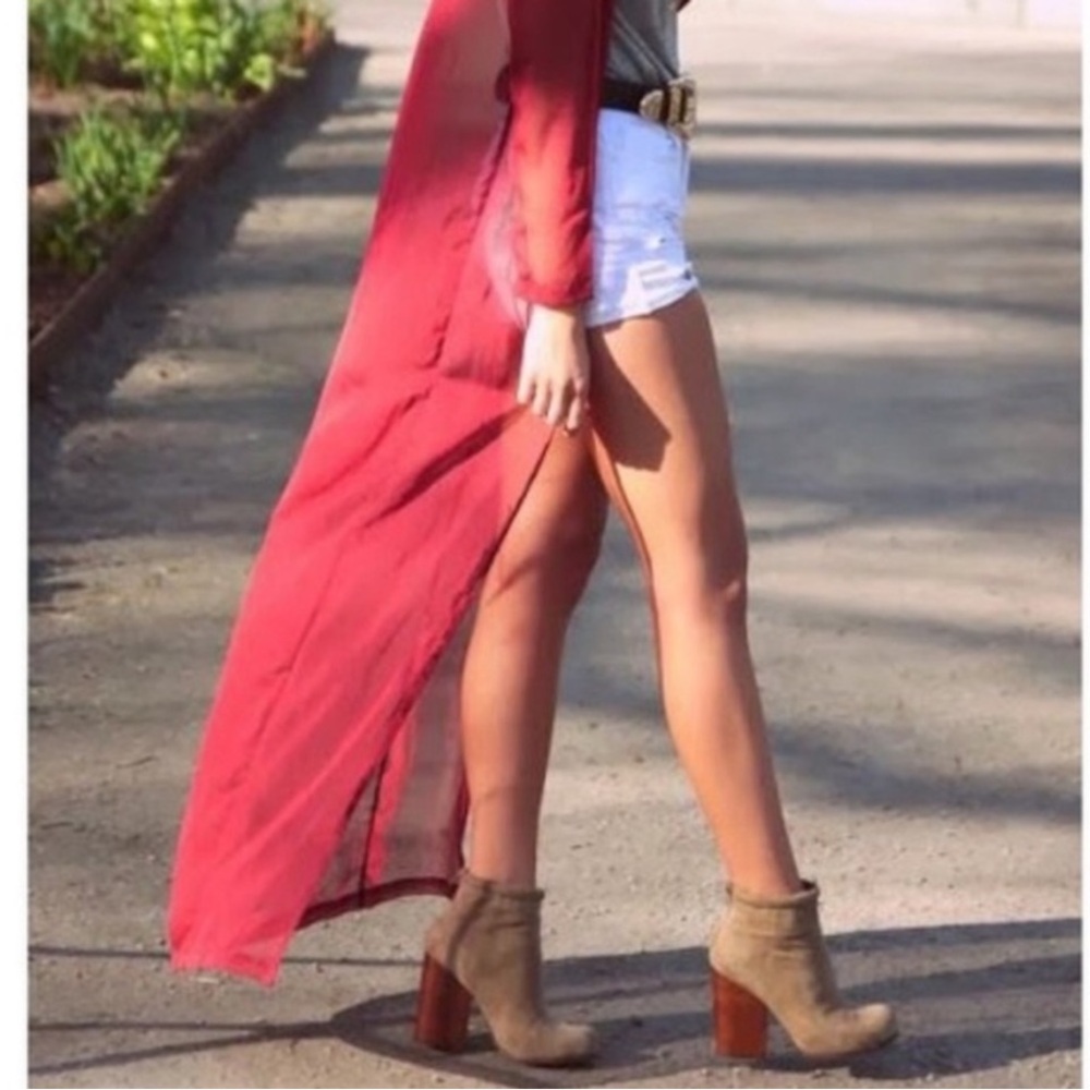 JEFFERY CAMPBELL HAVANA LAST
TAN SUEDE CHUNKY HEEL ANKLE
BOOTIE SHOES